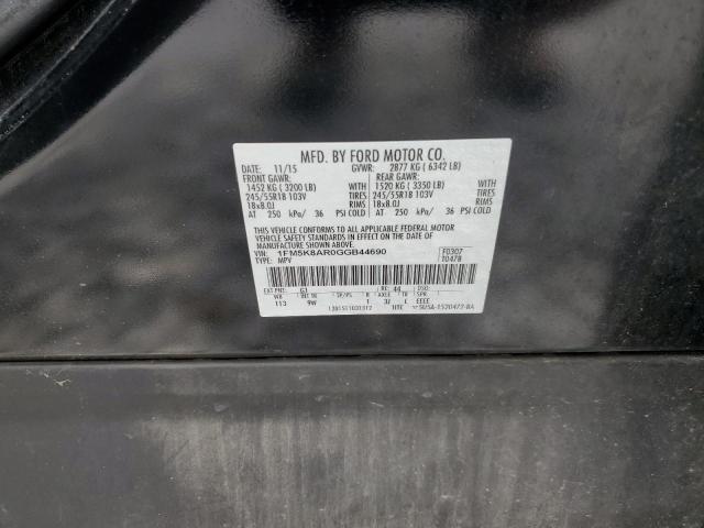 1FM5K8AR0GGB44690 - 2016 FORD EXPLORER POLICE INTERCEPTOR 黑色 照片 14