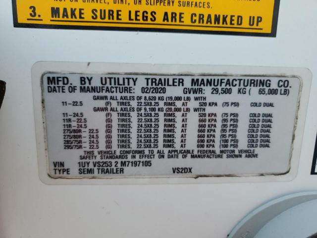 1UYVS2532M7197105 - 2021 UTILITY DRY VAN Ağ foto 10