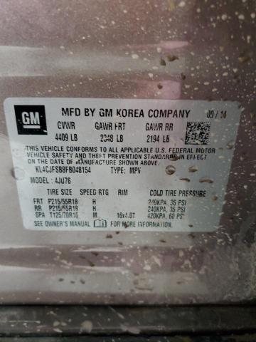 KL4CJFSB8FB048154 - 2015 BUICK ENCORE CONVENIENCE TAN photo 14