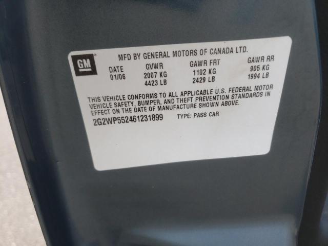 2G2WP552461231899 - 2006 PONTIAC GRAND PRIX 青色 照片 12