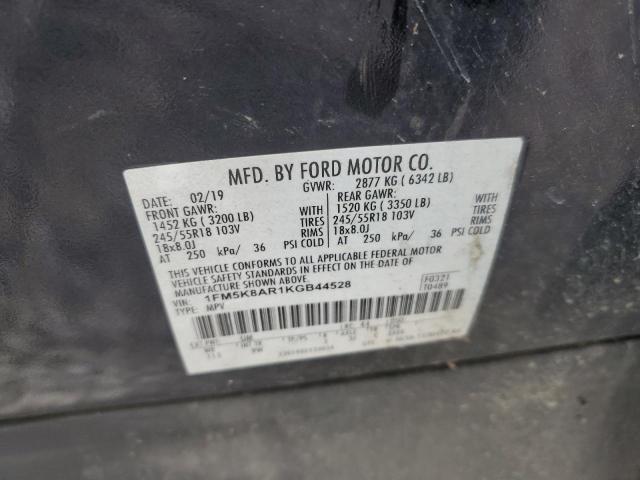 1FM5K8AR1KGB44528 - 2019 FORD EXPLORER POLICE INTERCEPTOR 黑色 照片 13