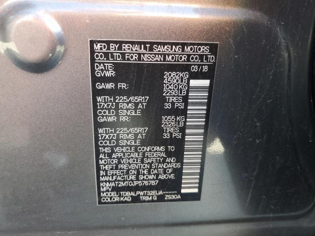 KNMAT2MT0JP576787 - 2018 NISSAN ROGUE S 灰色 照片 13