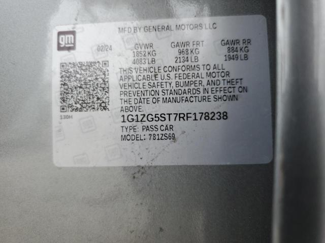 1G1ZG5ST7RF178238 - 2024 CHEVROLET MALIBU RS GRAY photo 12