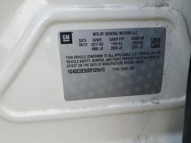 1G4GC5E36DF328415 - 2013 BUICK LACROSSE თეთრი ფოტო 12