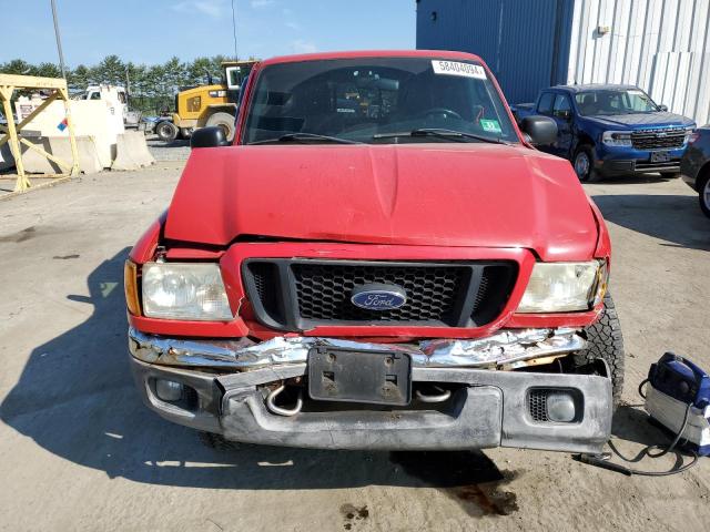 1FTZR45E45PA40122 - 2005 FORD RANGER SUPER CAB RED photo 5