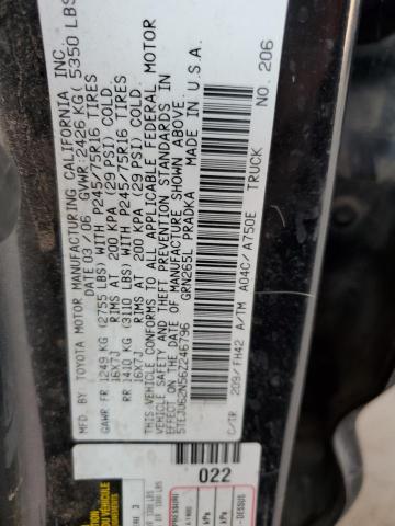 5TEJU62N56Z246796 - 2006 TOYOTA TACOMA DOUBLE CAB PRERUNNER BLACK photo 12