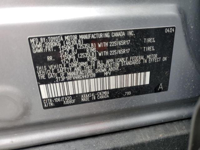 2T3P1RFV4RC449128 - 2024 TOYOTA RAV4 XLE SILVER photo 13