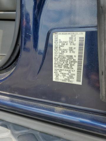 5N1AR18WX7C649737 - 2007 NISSAN PATHFINDER LE 蓝色 照片 12