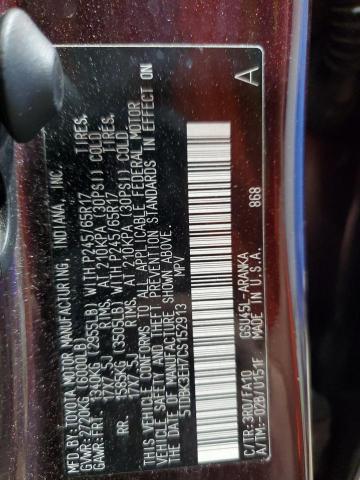 5TDBK3EH7CS152913 - 2012 TOYOTA HIGHLANDER BASE Violet photo 13