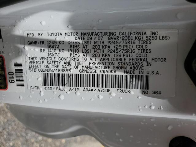5TETU62N28Z483855 - 2008 TOYOTA TACOMA PRERUNNER ACCESS CAB WHITE photo 12