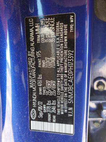 5NMJBCAE0PH173392 - 2023 HYUNDAI TUCSON SEL BLUE photo 13