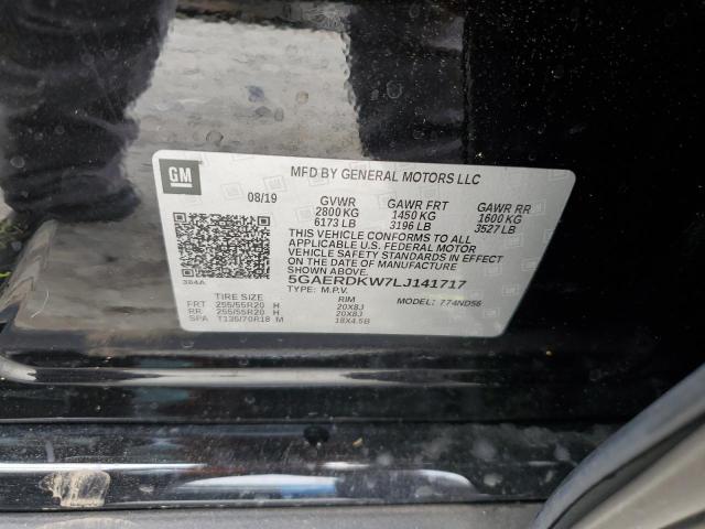 5GAERDKW7LJ141717 - 2020 BUICK ENCLAVE AVENIR BLACK photo 12