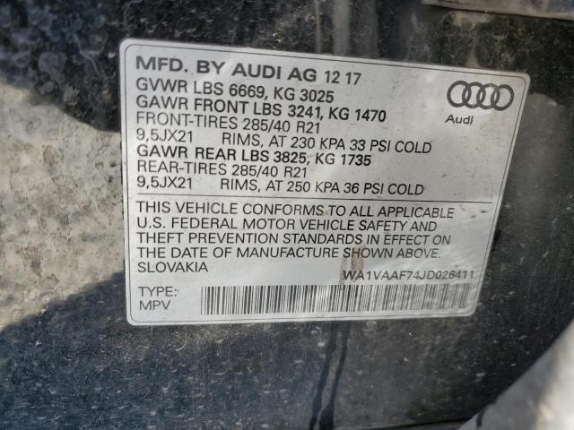 WA1VAAF74JD026411 - 2018 AUDI Q7 PRESTIGE 黑色 照片 13