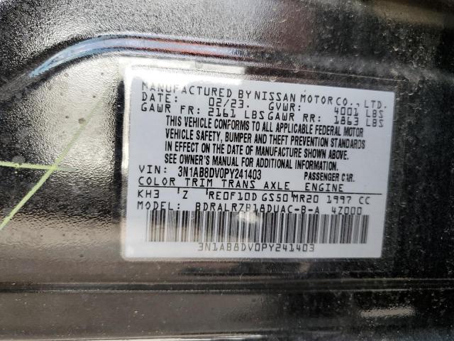 3N1AB8DV0PY241403 - 2023 NISSAN SENTRA SR BLACK photo 12