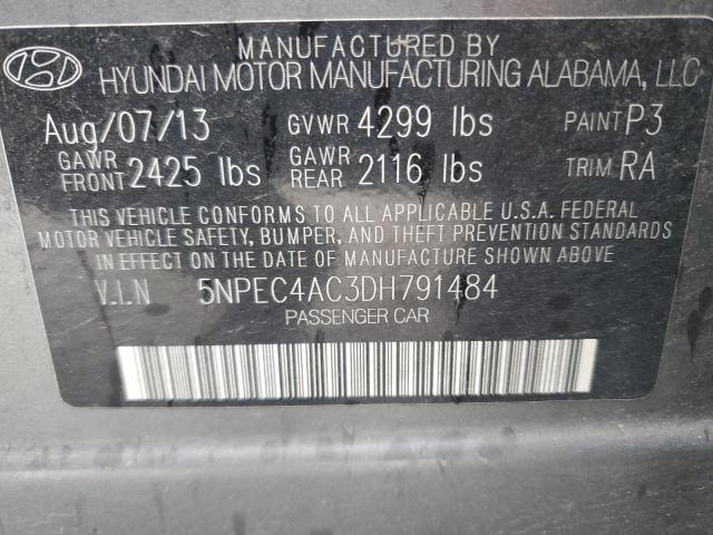 5NPEC4AC3DH791484 - 2013 HYUNDAI SONATA SE GRAY photo 12