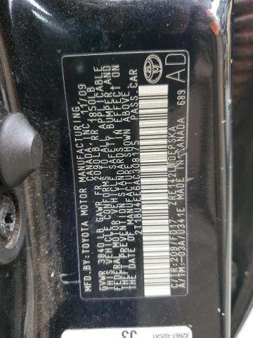 2T1BU4EE6AC308175 - 2010 TOYOTA COROLLA BASE 黑色 照片 12