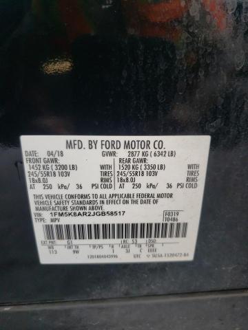 1FM5K8AR2JGB58517 - 2018 FORD EXPLORER POLICE INTERCEPTOR 黑色 照片 13