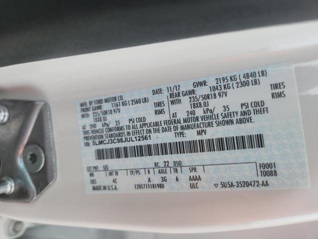 5LMCJ3C98JUL12561 - 2018 LINCOLN MKC RESERVE Beyaz fotoğraf 13