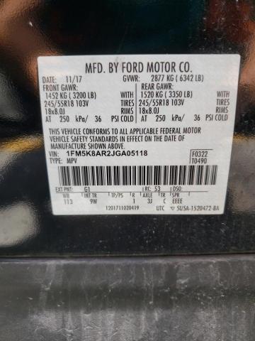 1FM5K8AR2JGA05118 - 2018 FORD EXPLORER POLICE INTERCEPTOR 黑色 照片 13