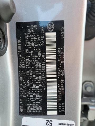 4T1G11AK7RU195503 - 2024 TOYOTA CAMRY SE NIGHT SHADE SILVER photo 12