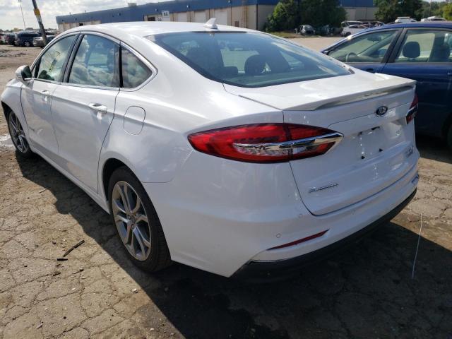 3FA6P0RU0KR181556 - 2019 FORD FUSION TITANIUM WHITE photo 3