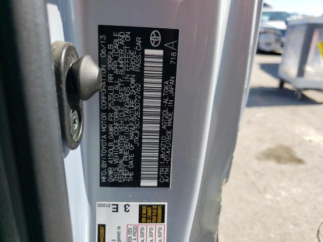 JTKJF5C72E3072762 - 2014 TOYOTA SCION TC SILVER photo 12