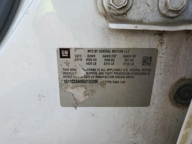 1G11C5SA8GU150285 - 2016 CHEVROLET MALIBU LIM LT 白色 照片 12