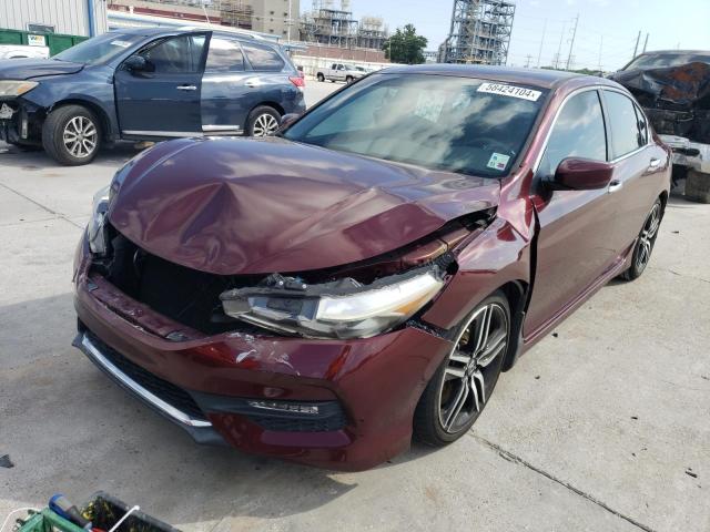 1HGCR2F55GA032742 - 2016 HONDA ACCORD SPORT MAROON photo 1