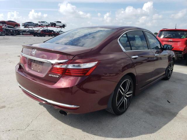 1HGCR2F55GA032742 - 2016 HONDA ACCORD SPORT MAROON photo 3