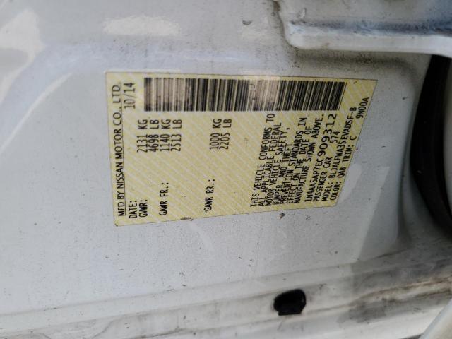 1N4AA5AP7EC909312 - 2014 NISSAN MAXIMA S WHITE photo 12