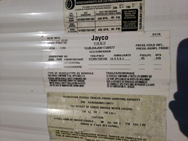 1UJBJ0AJ6K17J0577 - 2019 JAYCO JAY FLIGHT TWO TONE photo 10