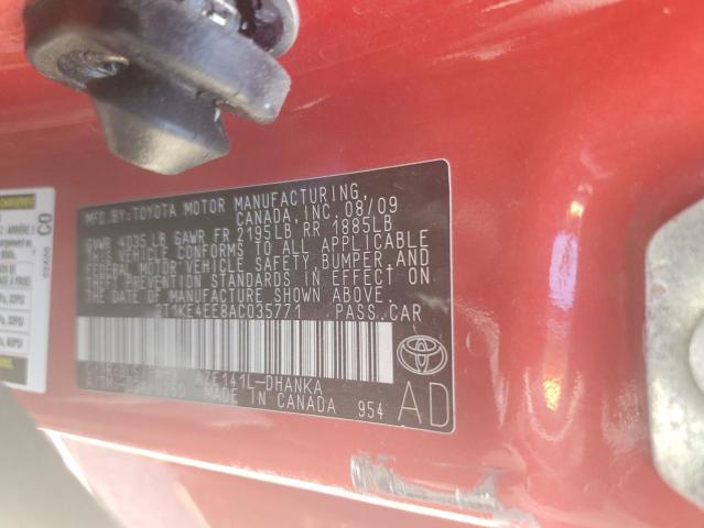 2T1KE4EE8AC035771 - 2010 TOYOTA MATRIX S Qırmızı foto 13