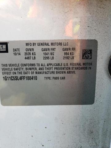 1G11C5SL4FF188410 - 2015 CHEVROLET MALIBU 1LT WHITE photo 12