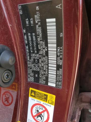 5TDKKRFH6FS089597 - 2015 TOYOTA HIGHLANDER XLE Bordeaux Foto 12