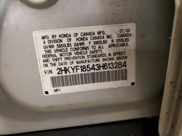 2HKYF18543H613284 - 2003 HONDA PILOT EXL SILVER photo 12