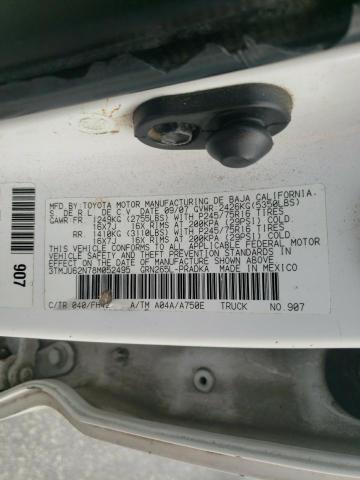 3TMJU62N78M052495 - 2008 TOYOTA TACOMA DOUBLE CAB PRERUNNER WHITE photo 13