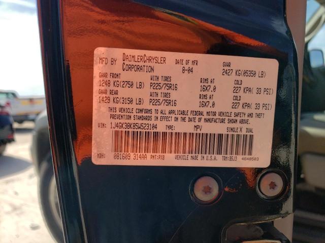 1J4GK38K85W523104 - 2005 JEEP LIBERTY RENEGADE BLACK photo 12