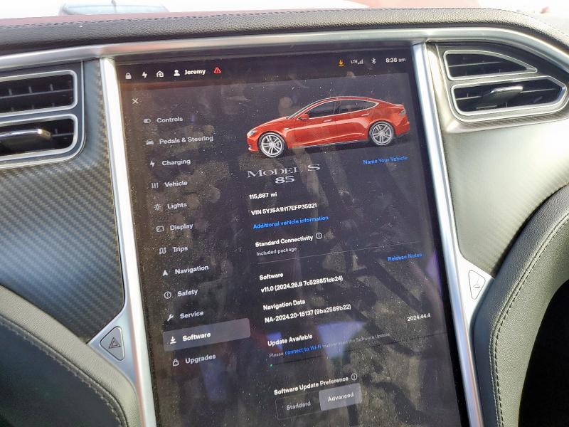 5YJSA1H17EFP35821 - 2014 TESLA MODEL S წითელი ფოტო 9