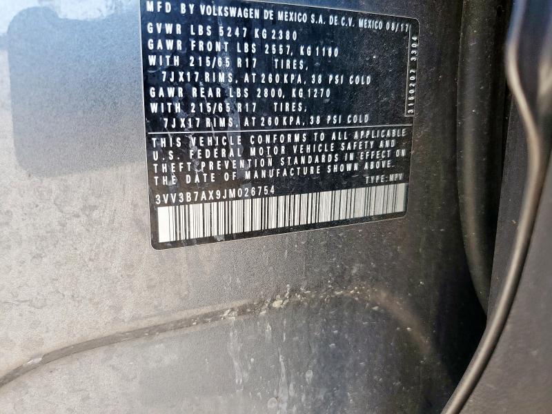 3VV3B7AX9JM026754 - 2018 VOLKSWAGEN TIGUAN SE 灰色 照片 13