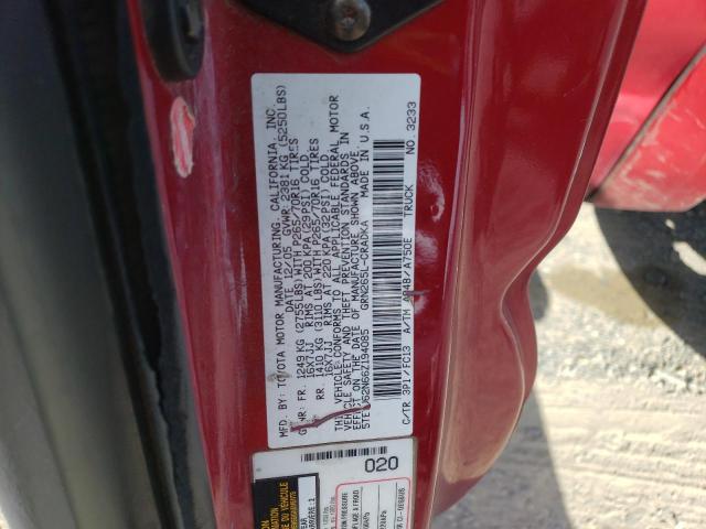 5TETU62N66Z194085 - 2006 TOYOTA TACOMA PRERUNNER ACCESS CAB BURGUNDY photo 12