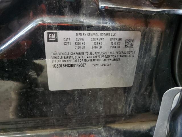 1G6DL5ED3B0149607 - 2011 CADILLAC CTS PERFORMANCE COLLECTION Черный фото 12