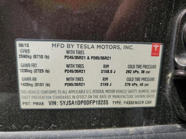 5YJSA1DP0DFP18285 - 2013 TESLA MODEL S 棕色 照片 12