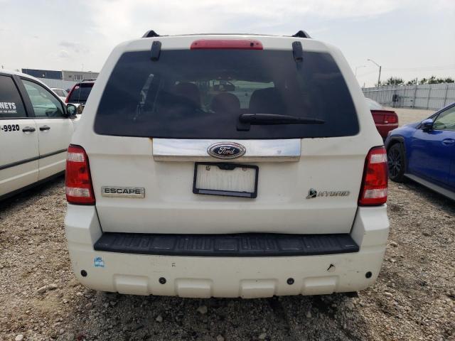 1FMCU59349KC00260 - 2009 FORD ESCAPE HYBRID WHITE photo 6