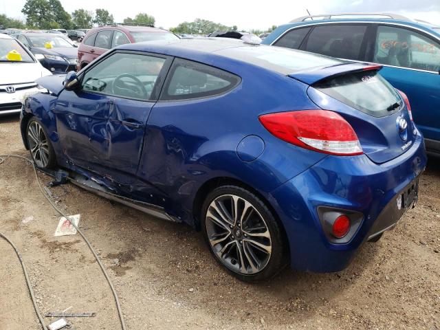 KMHTC6AE3GU272316 - 2016 HYUNDAI VELOSTER TURBO BLUE photo 2