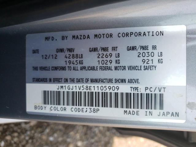 JM1GJ1V58E1105909 - 2014 MAZDA 6 TOURING SILVER photo 13