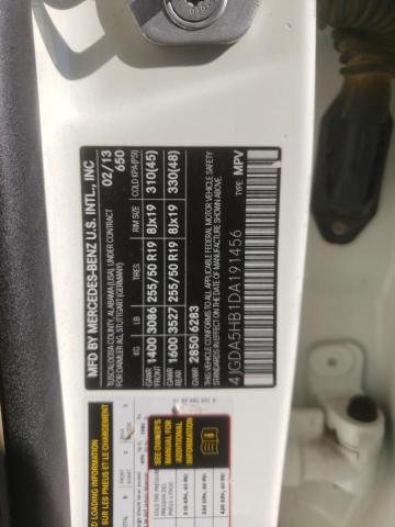 4JGDA5HB1DA191456 - 2013 MERCEDES-BENZ ML 350 4MATIC WHITE photo 14