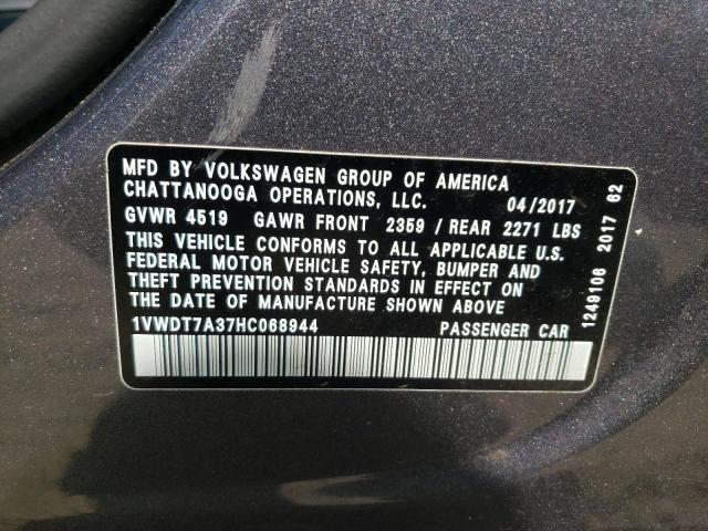 1VWDT7A37HC068944 - 2017 VOLKSWAGEN PASSAT R-LINE Boz foto 12