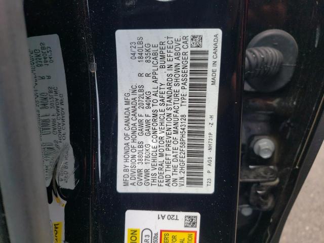 2HGFE2F58PH543128 - 2023 HONDA CIVIC SPORT BLACK photo 12