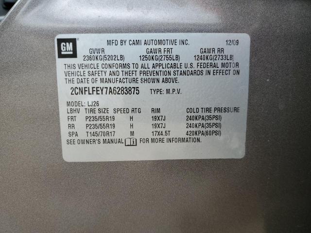 2CNFLFEY7A6283875 - 2010 CHEVROLET EQUINOX LTZ BROWN photo 13