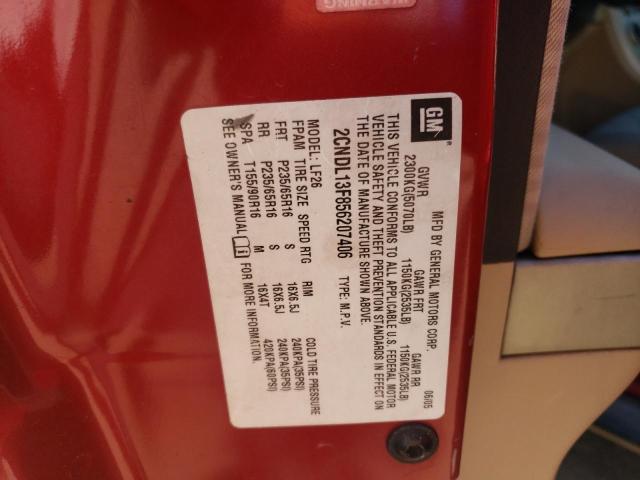 2CNDL13F856207406 - 2005 CHEVROLET EQUINOX LS RED photo 13